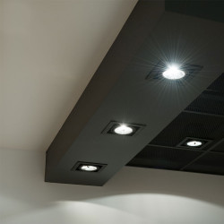Lot 3 Spots GU10 50W 2700K Carré orientable Noir IP20