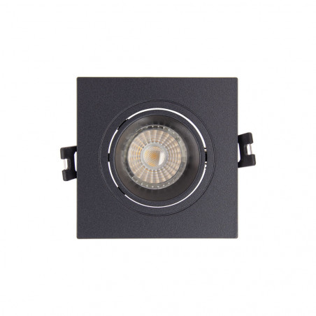 Lot 3 Spots GU10 50W 2700K Carré orientable Noir IP20