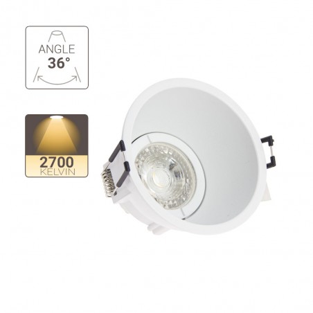 Spot GU10 50W 2700K Rond profond Blanc IP20