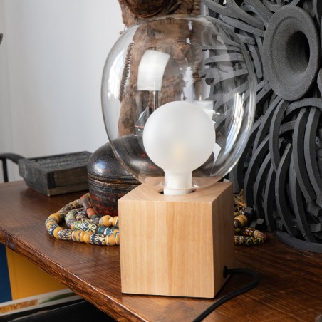 Lampe à poser Cubik Bois Culot E27