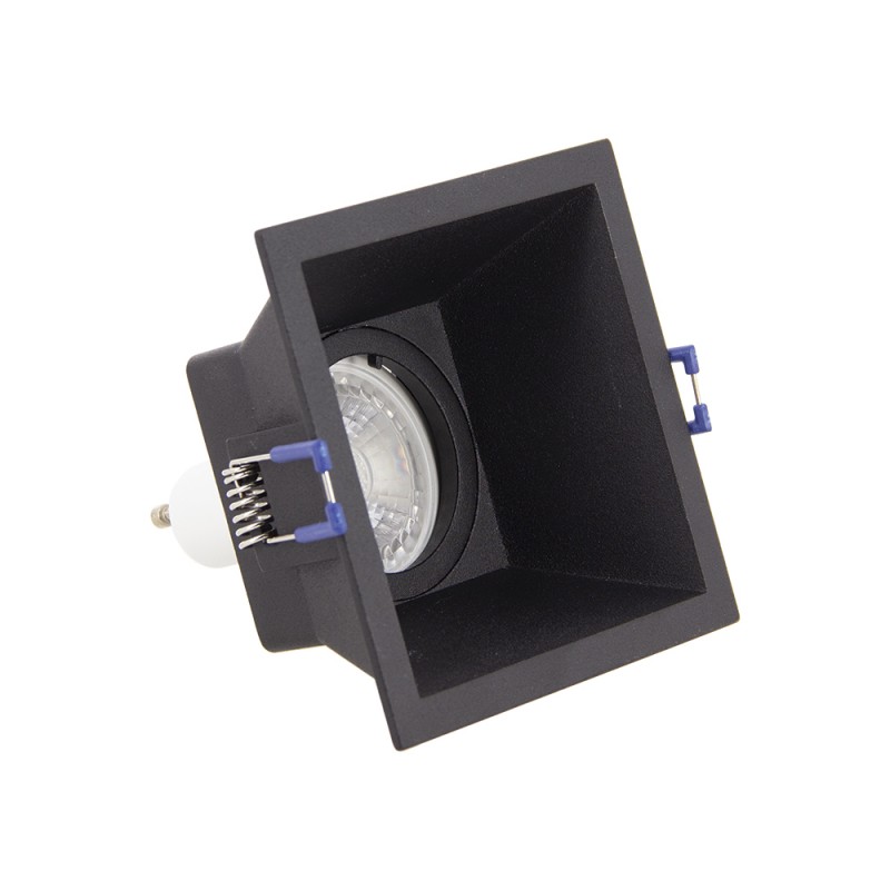 Spot GU10 50W 2700K Carré profond Noir IP20