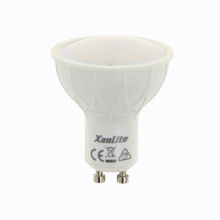 Ampoule LED spot, culot GU10, 5,5W cons. (35W eq.), lumière blanc chaud, 150 lumen en autonome