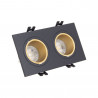 Spot 2 têtes GU10 50W 2700K Carré orientable Noir et or IP20