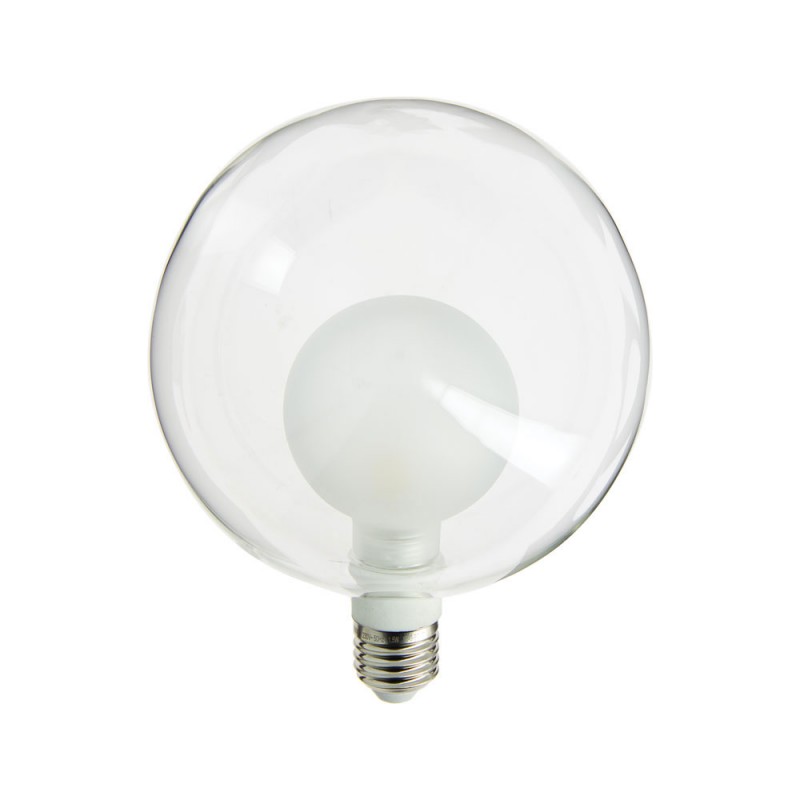 Ampoule LED déco, double verre, forme de globe, culot E27, blanc neutre, forme allongée