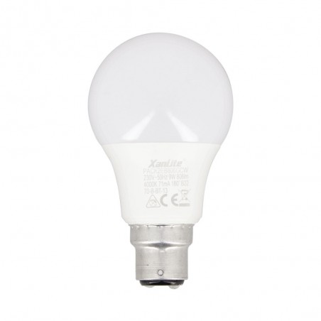 Lot de 2 Ampoules LED A60, culot B22, 10W cons. (60W eq.), lumière blanc neutre