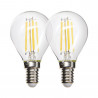 Lot x2 ampoules à filament LED EDF, sphériques, culot E14, conso 4W eq. 40W, blanc chaud