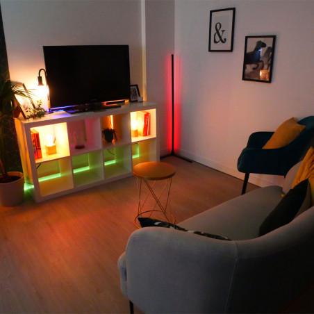 Lampadaire LED RVB, synchronisation musicale, filaire USB