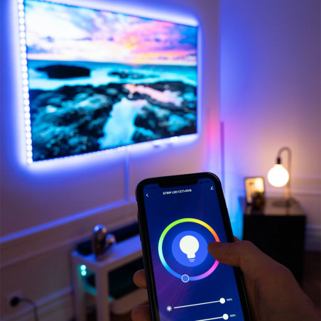 Ruban LED connecté KOZii, avec synchronisation sonore, blancs et couleurs, 3m