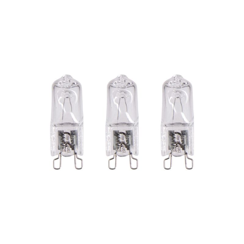 Lot de 3 ampoules halogènes culot G9, 410 Lumens, 36W, 2700 Kelvins, Blanc chaud Dimmable