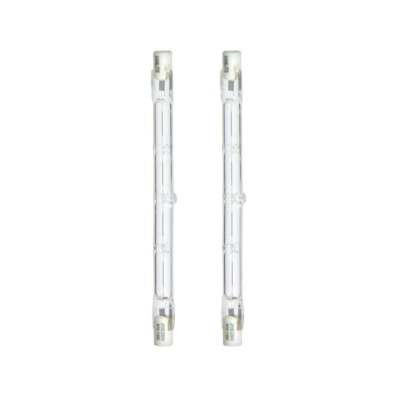 Lot de 2 ampoules halogènes culot R7S, 118mm, 2200 Lumens, équivalence 138 W, 2900 Kelvins, Dimmable