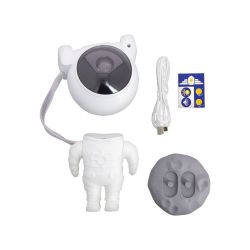 Veilleuse projecteur LED AstroLite blanche, filaire USB, câble 100cm