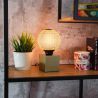 Lampe à poser cube en métal couleur laiton, compatible culot E27, IP20, 60W puissance max