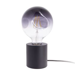 Lampe à poser cylindrique en métal noir , compatible culot E27, IP20, 60W puissance max
