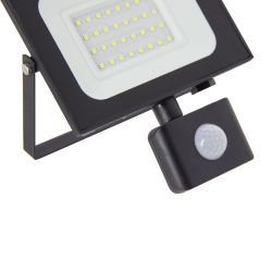 Projecteur LED Mural orientable avec détecteur de mouvements, 2400 Lumens, IP65 résistant à la pluie, Noir