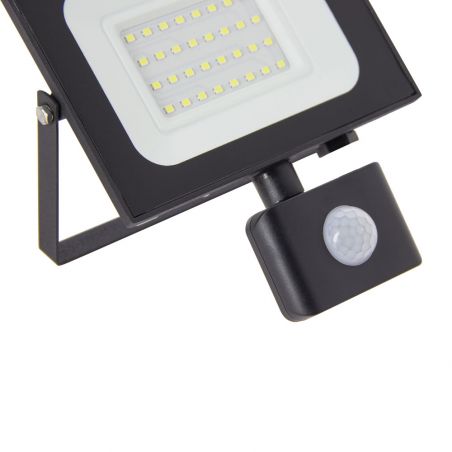 Projecteur LED Mural orientable avec détecteur de mouvements, 2400 Lumens, IP65 résistant à la pluie, Noir
