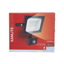 Projecteur LED Mural orientable avec détecteur de mouvements, 2400 Lumens, IP65 résistant à la pluie, Noir
