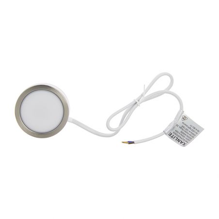 Spot de meuble acier brossé LED IP44, 2 modes de fixation, CCT