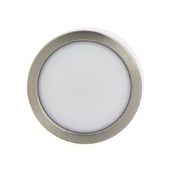 Spot de meuble acier brossé LED IP44, 2 modes de fixation, CCT