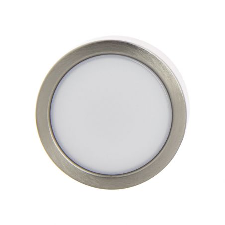 Spot de meuble acier brossé LED IP44, 2 modes de fixation, CCT