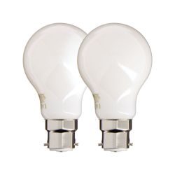 Lot de 2 ampoules Filament LED A60 Opaque, culot B22, 806 Lumens, équivalence 60 W, 2700 Kelvins, Blanc Chaud