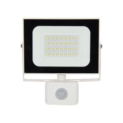 Projecteur LED Mural orientable avec détecteur de mouvements, 2400 Lumens, IP65 résistant à la pluie, Blanc
