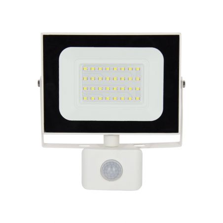 Projecteur LED Mural orientable avec détecteur de mouvements, 2400 Lumens, IP65 résistant à la pluie, Blanc