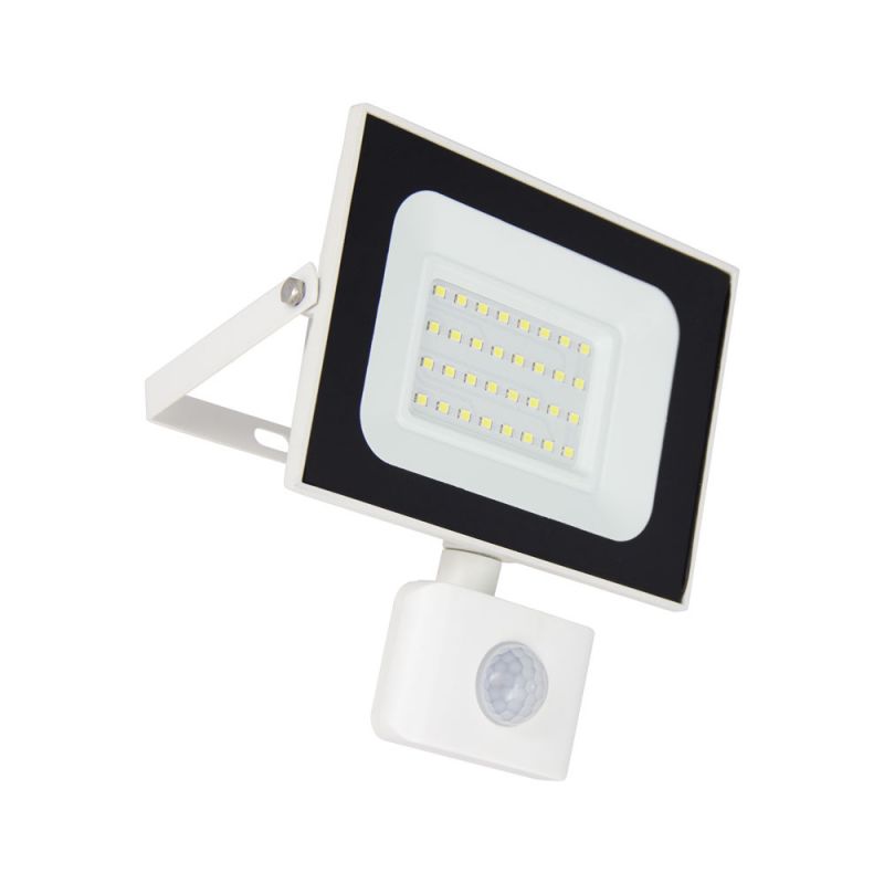 Projecteur LED Mural orientable avec détecteur de mouvements, 2400 Lumens, IP65 résistant à la pluie, Blanc