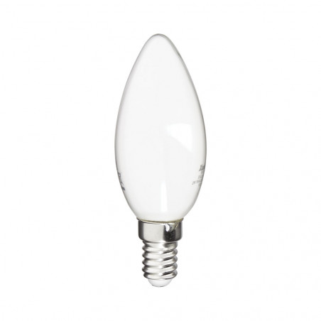 Ampoule Filament LED Flamme Opaque, culot E14, 470 Lumens, conso. 4 W (eq. 40 W), 4000K, Blanc neutre