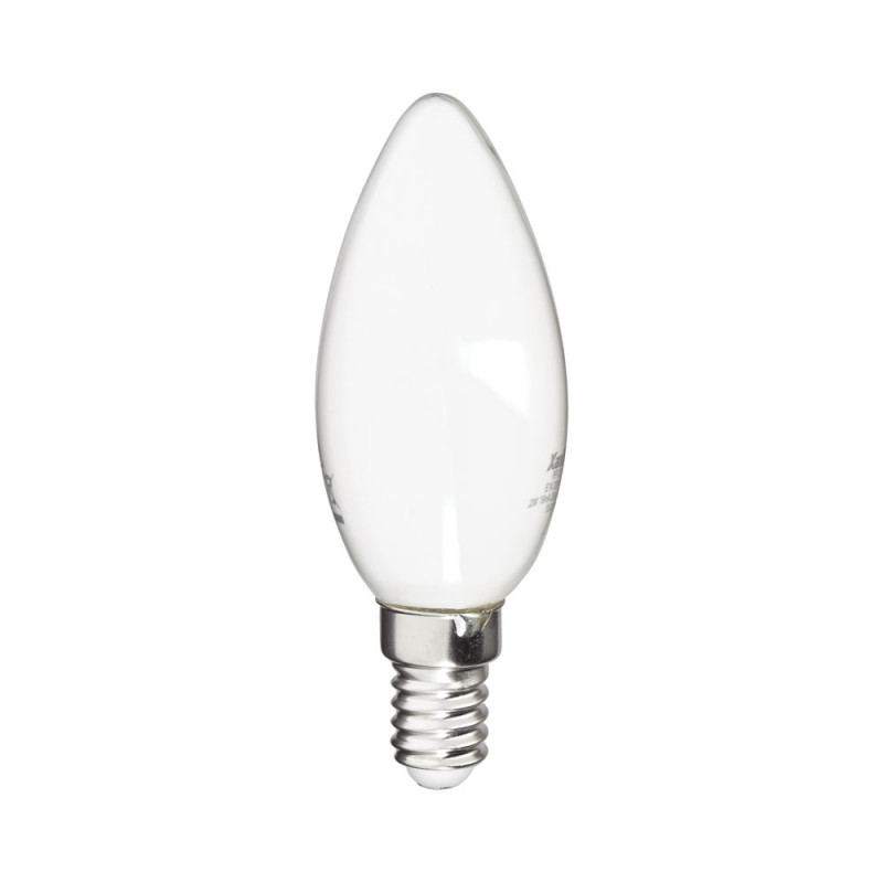 Ampoule Filament LED Flamme Opaque, culot E14,470 Lumens, conso. 4W (eq. 40W), 2700K, Blanc chaud