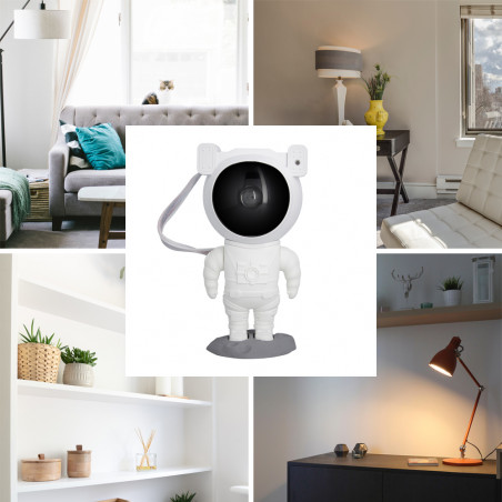 Veilleuse projecteur LED AstroLite blanche, filaire USB, câble 100cm
