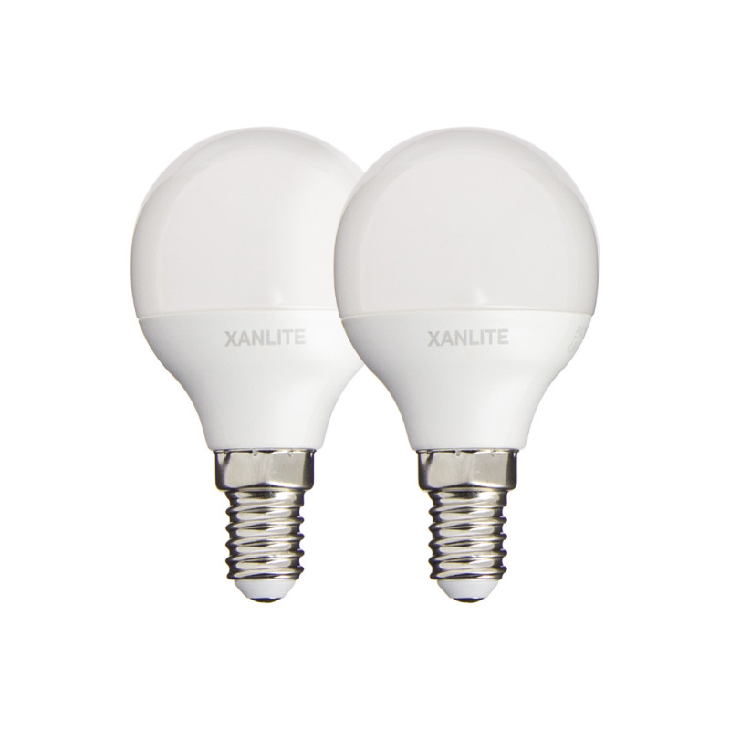 Lot de 2 ampoules LED P45 - culot E14 - classique