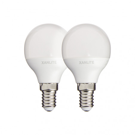 Lot de 2 ampoules LED P45 - culot E14 - classique