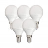 Lot de 5 ampoules SMD LED P45 Opaque, culot E14, 470 Lumens, conso. 5,3 W (eq. 40W), 2700K, Blanc chaud