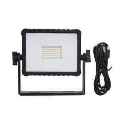 Projecteur LED Rechargeable 9W, IP54, 900 Lumens, 6000 Kelvins, 2200 mAh, câble USB 1,5m