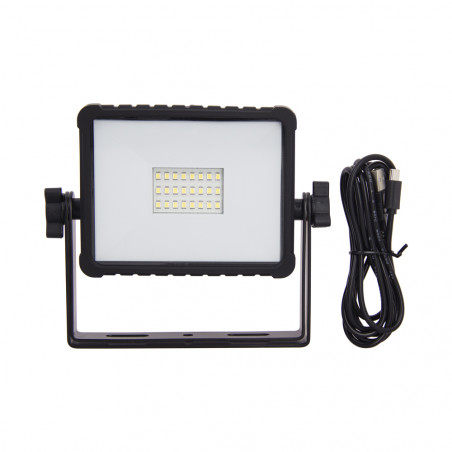 Projecteur LED Rechargeable 9W, IP54, 900 Lumens, 6000 Kelvins, 2200 mAh, câble USB 1,5m