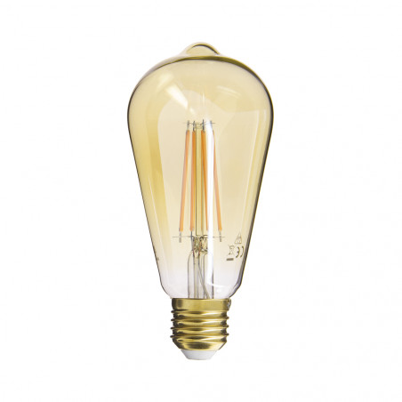 Lot de 3 Ampoules Déco Filament LED ST64, culot E27, 806 Lumens, équivalence 60W, 1800 Kelvins, Blanc chaud