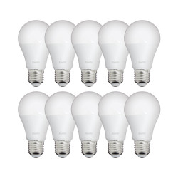 Lot de 10 Ampoules LED A60, culot E27, 9W cons. (60W eq.), lumière Blanc Chaud