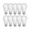 Lot de 10 Ampoules LED A60, culot E27, 9W cons. (60W eq.), lumière Blanc Chaud
