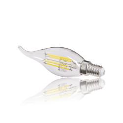 Ampoule à filament LED flamme coup de vent, culot E14, 4W cons. (40W eq.), lumière blanche neutre