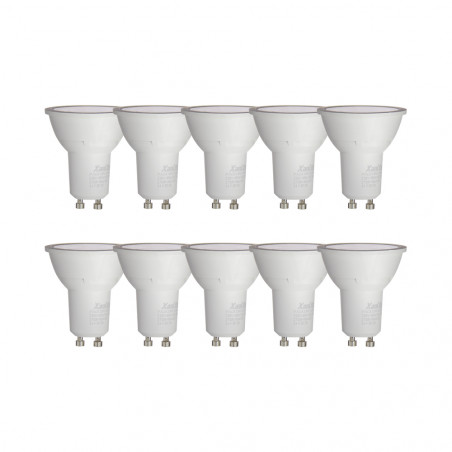 Lot de 10 Ampoules LED Spots, culot GU10, 5,5W cons. (50W eq.), lumière Blanc Chaud
