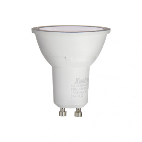 Lot de 10 Ampoules LED Spots, culot GU10, 5,5W cons. (50W eq.), lumière Blanc Chaud