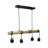 Suspension 4 douilles bois, culot E27, câble de 80cm et 60cm réglables, IP20