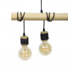 Suspension 4 douilles bois, culot E27, câble de 80cm et 60cm réglables, IP20