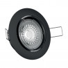 Lot de 5 spots noirs encastrables LED avec ampoules incluses, culot GU10, 345 Lumens, équivalence 50 W, 2700K, Blanc chaud
