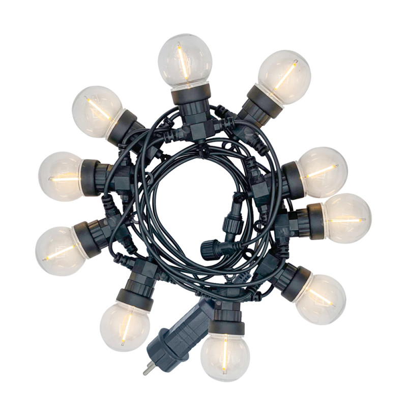 Guirlande lumineuse LED 5m 230V extensible IP44, 10 boules P45