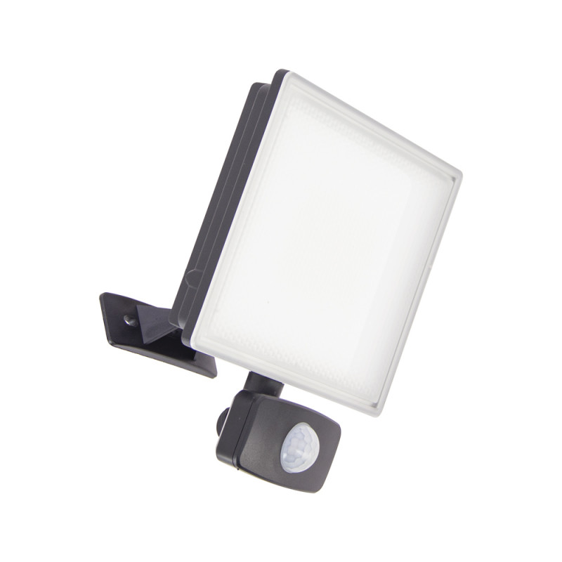 Projecteur mural noir LED IP44 avec détecteur de mouvement, 2600 Lumens, conso. 30 W, Blanc froid