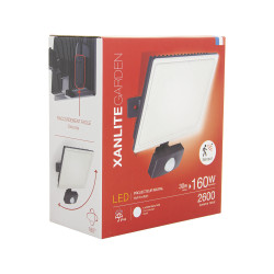 Projecteur mural noir LED IP44 avec détecteur de mouvement, 2600 Lumens, conso. 30 W, Blanc froid