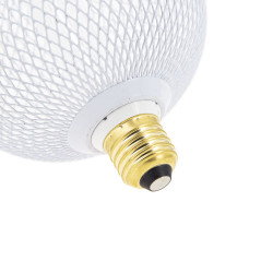 Ampoule Déco Cage Boule Blanc, culot E27, Hologramme, Blanc chaud