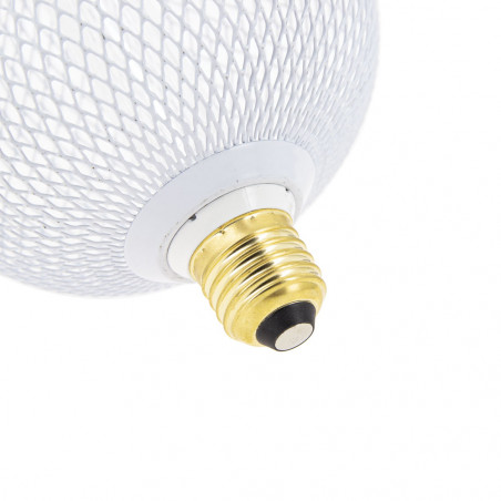 Ampoule Déco Cage Boule Blanc, culot E27, Hologramme, Blanc chaud