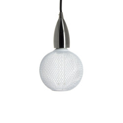 Ampoule Déco Cage Boule Blanc, culot E27, Hologramme, Blanc chaud